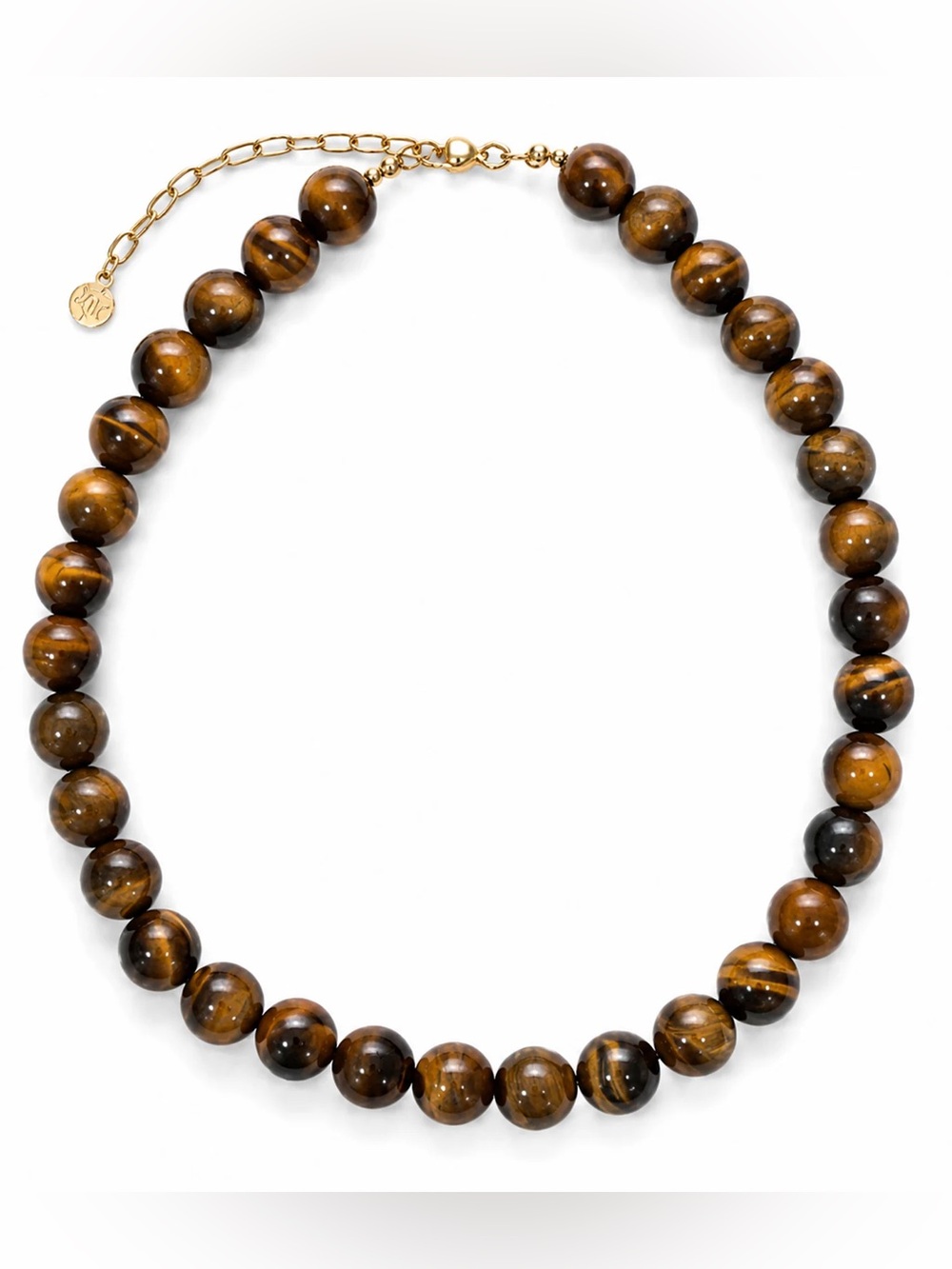 Terra Sol Necklace Polished Tiger Eye Bead Necklace by Mayamar